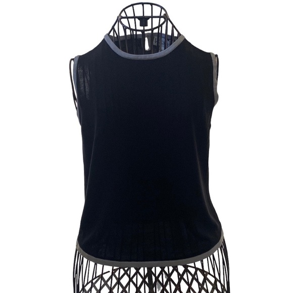 Kevo Vintage 90s black and grey 2 ply silk top - Picture 1 of 6